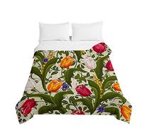 Surwin Embossed Quilted Bedspreads Single Double Super King Bed, 3D Tulip Flower Print Bedspread Quilt Bed Throws Blanket Lightweight Coverlet Microfiber All Season Comforter (Yellow,230x280cm)