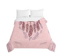 Surwin Embossed Quilted Bedspreads Single Double Super King Bed Size, 3D Dreamcatcher Print Bedspread Quilt Sofa Throws Blanket Lightweight Coverlet Microfiber Comforter (Girly pink,230x280cm)