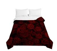 Surwin Embossed Quilted Bedspreads Single Double Super King Bed Size, Bedspread Quilt 3d Rose Print Lightweight Coverlet Microfiber Comforter Sofa Throws Blanket (dark red,230x280cm)