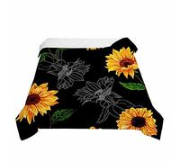 Surwin Embossed Quilted Bedspreads Single Double Super King Bed Size, Bedspread Quilt 3d Sunflower Print Lightweight Coverlet Microfiber Comforter Sofa Throws Blanket (Black flower,200x230cm)