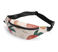 Surwin Fashion Waist Packs, 3D Fruit Pattern Bumbag Adjustable Fanny Pack Men Women Sport Waist Pack Bumbag Waist Bag Belt Bag Lightweight Large Capacity for Running Walking (Red Peach)