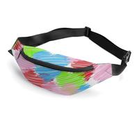 Surwin Fashion Waist Packs, 3D Love Heart Pattern Bumbag Adjustable Fanny Pack Men Women Sport Waist Pack Bumbag Waist Bag Belt Bag Lightweight Large Capacity for Running Walking (Graffiti)