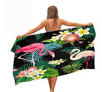 Surwin Flamingo Beach Bath Towel, Microfibre Quick Dry Extra Large Lightweight Super Soft Summer Towels perfect for Travel Swim Pool Camping Fitness Sports Yoga Vacation (Yellow Flowers,70x150cm)