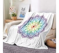 Surwin Flannel Blankets Fluffy Fleece Blanket, Shaggy Soft Warm Throw Blanket for Sofa Bed Couch, 3D Mandala Print 100% Microfiber Blankets for Adult Children (Gradient,150x200cm)
