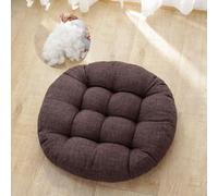 Surwin Floor Cushion Round, Thicken Chair Cushions Tatami Seat Cushions, Yoga Meditation Cushions Floor Pillow for Living Room Balcony Office Outdoor Garden (47cm,Coffee)
