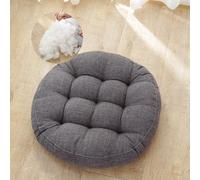 Surwin Floor Cushion Round, Thicken Chair Cushions Tatami Seat Cushions, Yoga Meditation Cushions Floor Pillow for Living Room Balcony Office Outdoor Garden (42cm,Anthracite)