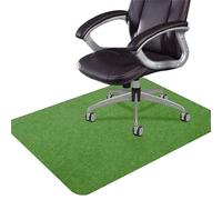 Surwin Floor Mat for Office Chair,Stripe Texture Solid Color Hardwood Floor Mat Anti-Scratch Anti-Slip Thick Self-Adhesive Office Chair Matt Rug Under Desk Carpet Protector (Grass Green,90x120cm)