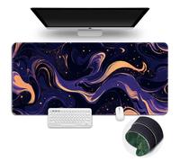 Surwin Gaming Mouse Pad, 3D Marble Large Mouse Pad Gaming Mouse Mat with Anti-Slip Base, Washable Desk Mat Long Gaming Mat for Keyboard Computer Laptop (300x600mm,Purple 4)