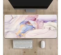 Surwin Gaming Mouse Pad 3D Marble Large Mouse Pad Gaming Mouse Mat with Anti-Slip Base, Washable Desk Mat Long Gaming Mat for Keyboard Computer Laptop (300x600mm,Pink Purple)