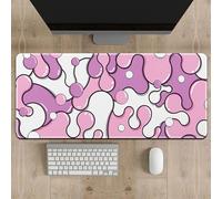 Surwin Gaming Mouse Pad, 3D Marble Large Mouse Pad Gaming Mouse Mat with Anti-Slip Base, Washable Desk Mat Long Gaming Mat for Keyboard Computer Laptop (Pink Waves,300x600mm)