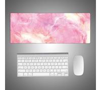 Surwin Gaming Mouse Pad, 3D Marble Large Mouse Pad Gaming Mouse Mat with Anti-Slip Base Washable Desk Mat Long Gaming Mat for Keyboard Computer Laptop (900x400mm Thick 0.4cm,Pink)