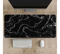 Surwin Gaming Mouse Pad 3D Marble Large Mouse Pad Gaming Mouse Mat with Anti-Slip Base, Washable Desk Mat Long Gaming Mat for Keyboard Computer Laptop (300x600mm,Black White)