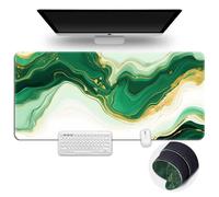 Surwin Gaming Mouse Pad 3D Marble Large Mouse Pad Gaming Mouse Mat with Anti-Slip Base, Washable Desk Mat Long Gaming Mat for Keyboard Computer Laptop (500x1000mm,Green 11)