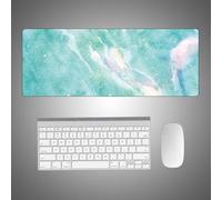 Surwin Gaming Mouse Pad, 3D Marble Large Mouse Pad Gaming Mouse Mat with Anti-Slip Base Washable Desk Mat Long Gaming Mat for Keyboard Computer Laptop (900x400mm Thick 0.2cm,Cyan)