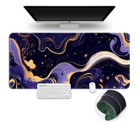 Surwin Gaming Mouse Pad, 3D Marble Large Mouse Pad Gaming Mouse Mat with Anti-Slip Base, Washable Desk Mat Long Gaming Mat for Keyboard Computer Laptop (300x700mm,Purple 5)
