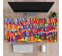 Surwin Gaming Mouse Pad, Distorted Colored Lines Mouse Pad, Gaming Mouse Mat with Anti-Slip Base, Desk Mat Long Gaming Mat for Keyboard Computer Laptop Office Home Work (90x40cm,Colored A)