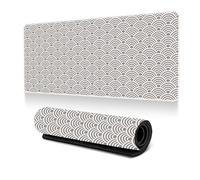 Surwin Gaming Mouse Pad, Japanese Style Large Mouse Pad Gaming Mouse Mat with Anti-Slip Base, Washable Desk Mat Long Gaming Mat for Keyboard Computer Laptop (400x900mm,Grey)