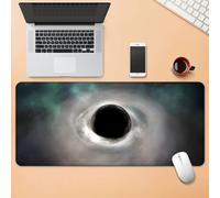 Surwin Gaming Mouse Pad Large Computer Mouse Pad, Gaming Mouse Mat with Anti-Slip Base, Black hole print Desk Mats Long Mousepad for Keyboard Laptop Home Office Table (Green,800x400mm)