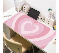 Surwin Gaming Mouse Pad Large Computer Mouse Pad, Gaming Mouse Mat with Anti-Slip Base, Heart shape Desk Mats Long Mousepad for Keyboard Laptop Home Office Table (Pink heart,700x300mm)