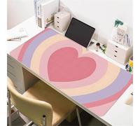 Surwin Gaming Mouse Pad Large Computer Mouse Pad, Gaming Mouse Mat with Anti-Slip Base, Heart shape Desk Mats Long Mousepad for Keyboard Laptop Home Office Table (Red heart,900x400mm)