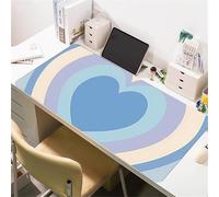 Surwin Gaming Mouse Pad Large Computer Mouse Pad, Gaming Mouse Mat with Anti-Slip Base, Heart shape Desk Mats Long Mousepad for Keyboard Laptop Home Office Table (Blue heart,700x300mm)