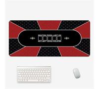 Surwin Gaming Mouse Pad, Large Computer Mouse Pad, Gaming Mouse Mat with Anti-Slip Base, Texas Hold'em Style Desk Mats Long Mousepad for Keyboard Laptop Home Office Table (Black Red,800x400mm)