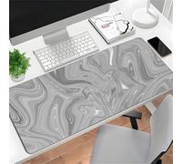 Surwin Gaming Mouse Pad, Large Fashion Fluid print Desk Mat with Anti-Slip Base - Extended Mouse Mat for Keyboard, Computer, Laptop, Office, and Home Use (Light gray,300x800x3mm)