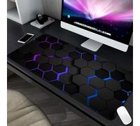 Surwin Gaming Mouse Pad, Large Gaming Mouse Mat with Anti-Slip Base, Washable Desk Mat Long Mousepad Gaming for Keyboard Computer Laptop - 3D Geometric (Black,600x300x3mm)