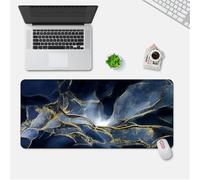 Surwin Gaming Mouse Pad, Modern Marble Pattern Mouse Pad, Gaming Mouse Mat with Anti-Slip Base, Desk Mat Long Gaming Mat for Keyboard Computer Laptop Office Home Work (350x600x3mm,Dark Blue)