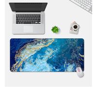 Surwin Gaming Mouse Pad, Modern Marble Pattern Mouse Pad, Gaming Mouse Mat with Anti-Slip Base, Desk Mat Long Gaming Mat for Keyboard Computer Laptop Office Home Work (400x800x3mm,Light Blue)