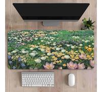 Surwin Gaming Mouse Pad, Pastoral Style Florals Mouse Pad, Gaming Mouse Mat with Anti-Slip Base, Desk Mat Long Gaming Mat for Keyboard Computer Laptop Office Home Work (90x40cm,Garden)