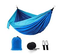 Surwin Hammock Camping Lightweight Parachute Portable 300kg Load Capacity, for Travel, Indoor, Outdoor Backpacking, Beach Includes Tree Straps and Aluminum Alloy Carabiners (Color 1)