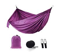 Surwin Hammock Camping Lightweight Parachute Portable 300kg Load Capacity, for Travel, Indoor, Outdoor Backpacking, Beach Includes Tree Straps and Aluminum Alloy Carabiners (purple)