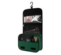 Surwin Hanging Toiletry Bag Travel Wash Bag for Women Men, Large Cosmetic Dopp Kit with 4 Compartments Foldable Bathroom Toiletries Makeup Essentials Organizer with Hook, 12 Colors (Dark Green)