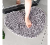 Surwin Heart-Shaped Chenille Bath Mat Non Slip, Soft Fluffy Large Bathroom Mat Super Absorbent Bathmat Machine Washable & Quick Dry Bath Rug for Bathroom Shower (Gray,70x80cm)