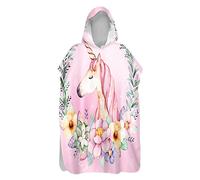 Surwin Hooded Beach Towel Poncho for Adult Kids Unisex, Unicorn Printing Hooded Microfiber Changing Robe Hooded Robe Bathrobe Swimming Beach Towel Summer Surfing Travel (Princess,60 * 110cm)
