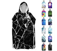 Surwin Hooded Beach Towel Poncho for Adult Unisex, Personalised Printing Hooded Microfiber Changing Robe Hooded Robe Bathrobe Swimming Summer Surfing Beach Towel Travel (Broken Glass,80 * 145cm)