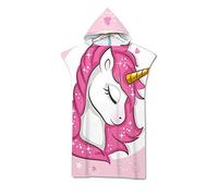 Surwin Hooded Changing Robe Adult Surf Poncho Towel, Beach Towel Surfing Swimming Robe Light Weight Compact Microfibre Changing Wetsuit for Women and Men (Unicorn 1,70 * 110cm)