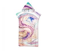 Surwin Hooded Changing Robe Adult Surf Poncho Towel, Beach Towel Surfing Swimming Robe Light Weight Compact Microfibre Changing Wetsuit for Women and Men (70 * 110cm,Purple galaxy)