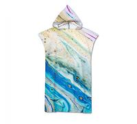 Surwin Hooded Changing Robe Adult Surf Poncho Towel, Beach Towel Surfing Swimming Robe Light Weight Compact Microfibre Changing Wetsuit for Women and Men (70 * 110cm,Lunar surface)