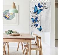 Surwin Japanese Noren Doorway Curtain Cotton Linen Half-Door Curtain Window Treatment Tapestry for Kitchen Bistro Partition Shading Shops Home Restaurant -Butterfly Printed (Starry Sky,70x120cm)