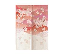 Surwin Japanese Noren Doorway Curtain Linen Artistic Style Door Print Curtain Window Treatment Tapestry for Kitchen Bistro Partition Shading Home Decorative (70x120cm,Sakura)