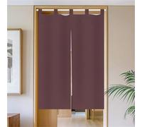 Surwin Japanese Noren Doorway Curtain Solid Color Cotton Linen Half-Door Curtain Window Treatment Tapestry for Kitchen Bistro Partition Shading Shops Home Restaurant (Brown,85x150cm)