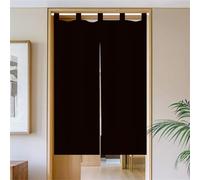 Surwin Japanese Noren Doorway Curtain Solid Color Cotton Linen Half-Door Curtain Window Treatment Tapestry for Kitchen Bistro Partition Shading Shops Home Restaurant (Black,85x90cm)