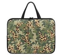 Surwin Laptop Sleeve Case, Camouflage Pattern Computer Covers for Laptops Waterproof Laptop Cover Bag with Handle and Zipper Durable Laptop Briefcase Bag Notebook Case (Leopard Print,13 inch)
