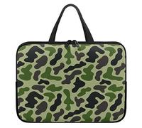 Surwin Laptop Sleeve Case, Camouflage Pattern Computer Covers for Laptops Waterproof Laptop Cover Bag with Handle and Zipper Durable Laptop Briefcase Bag Notebook Case (Dark Green,13 inch)