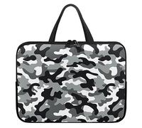 Surwin Laptop Sleeve Case, Camouflage Pattern Computer Covers for Laptops Waterproof Laptop Cover Bag with Handle and Zipper Durable Laptop Briefcase Bag Notebook Case (Dark Gray,15 inch)