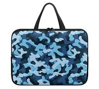 Surwin Laptop Sleeve Case, Camouflage Pattern Computer Covers for Laptops Waterproof Laptop Cover Bag with Handle and Zipper Durable Laptop Briefcase Bag Notebook Case (Blue,10 inch)