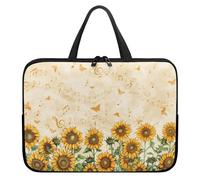Surwin Laptop Sleeve Case with Handle, 3D Sunflower Pattern Laptop Sleeve Bag Waterproof Computer Covers for Laptops, Laptop Cover Bag with Zipper Notebook Laptop Case (13 inch,Music Note)