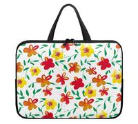 Surwin Laptop Sleeve Case with Handle, Flowers Pattern Computer Covers for Laptops Waterproof Laptop Cover Bag with Zipper Laptop Briefcase Bag Laptop Sleeve (10 inch,Green Leaves)